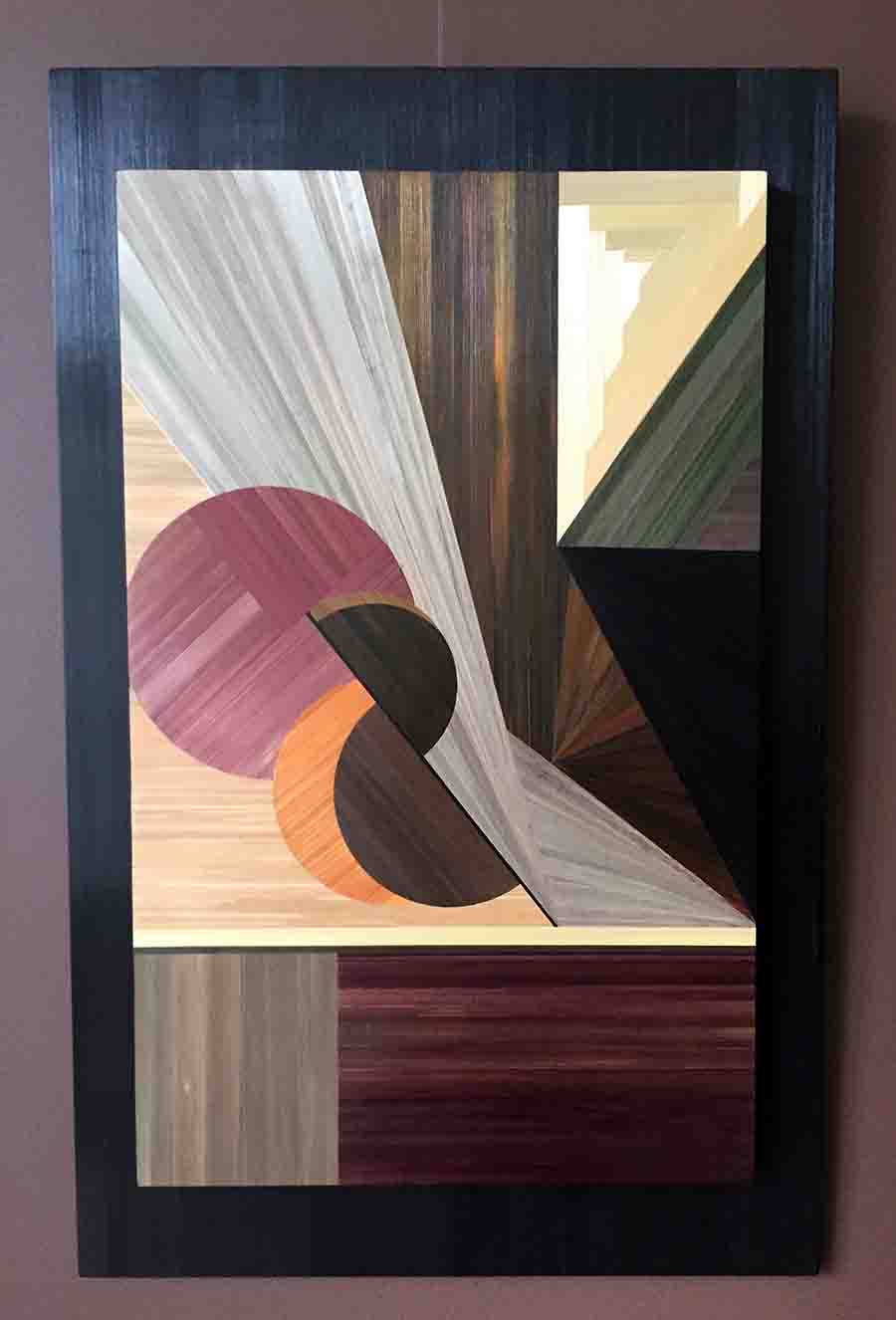 Picture in straw marquetry: By the window